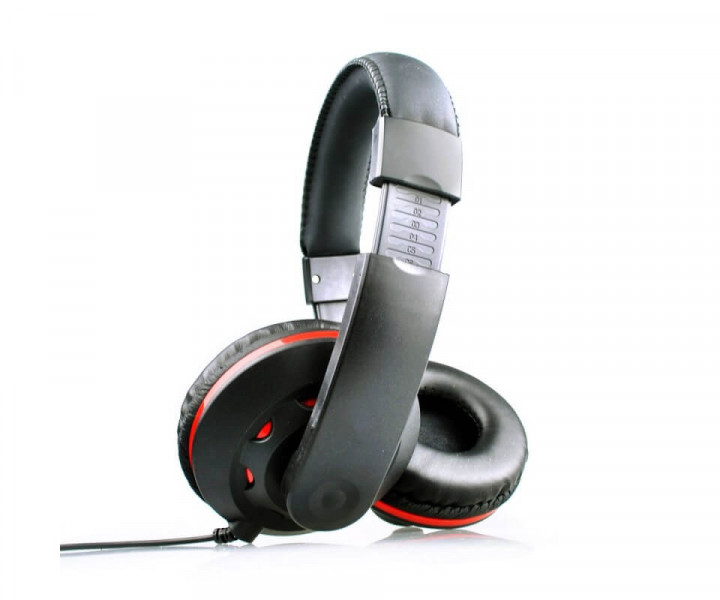 Наушники HQ-Tech E-H032 Black, 2 x Mini jack (3.5 мм), накладные, регулятор громкости, кабель 2 м